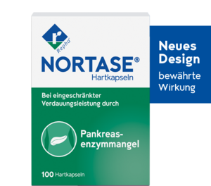 NORTASE - Neues Packungsdesign Hier sieht man das neue Verpackungsdesign vom Arzneimittel NORTASE
